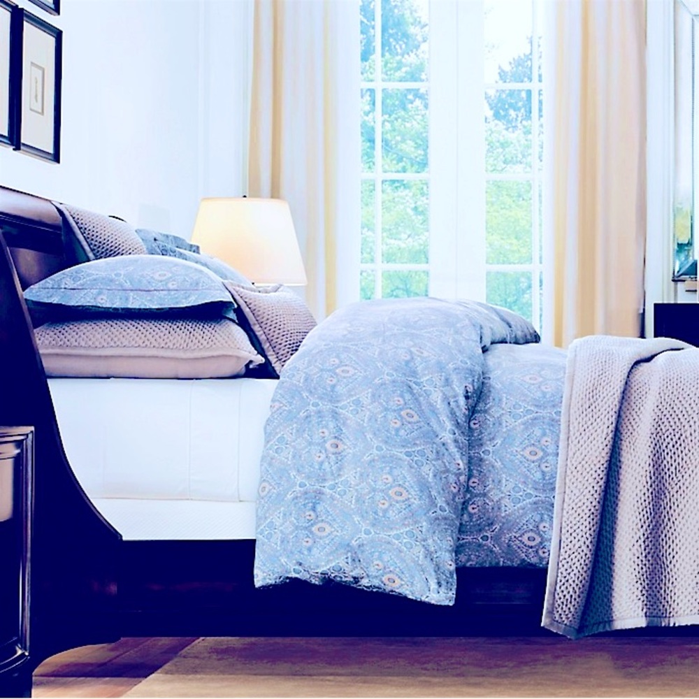 Restoration Hardware RH King Size Blue Italian Paisley duvet cover, 4 shams - Picture 6 of 11